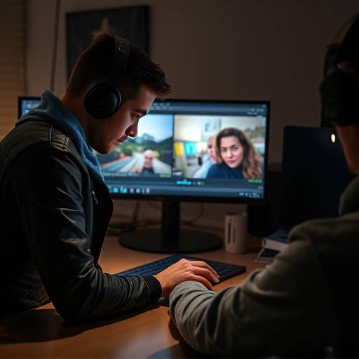 Un grafico che lavora su un software di editing video.